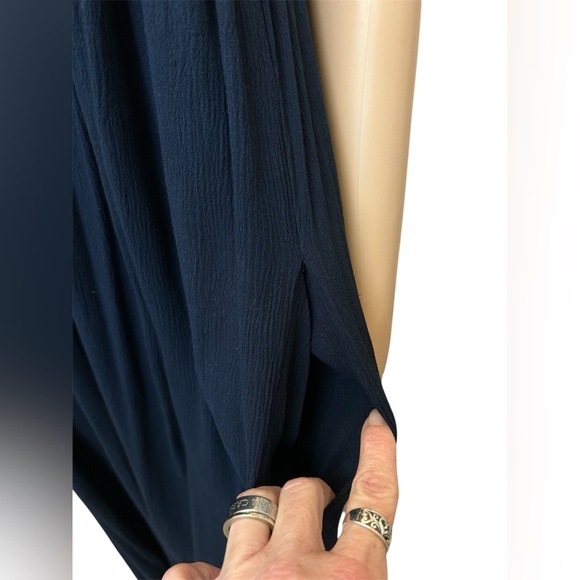 Wishlist Camisole Wide Leg Spaghetti Strap Jumpsuit Navy Blue Women’s Size L - Picture 10 of 13